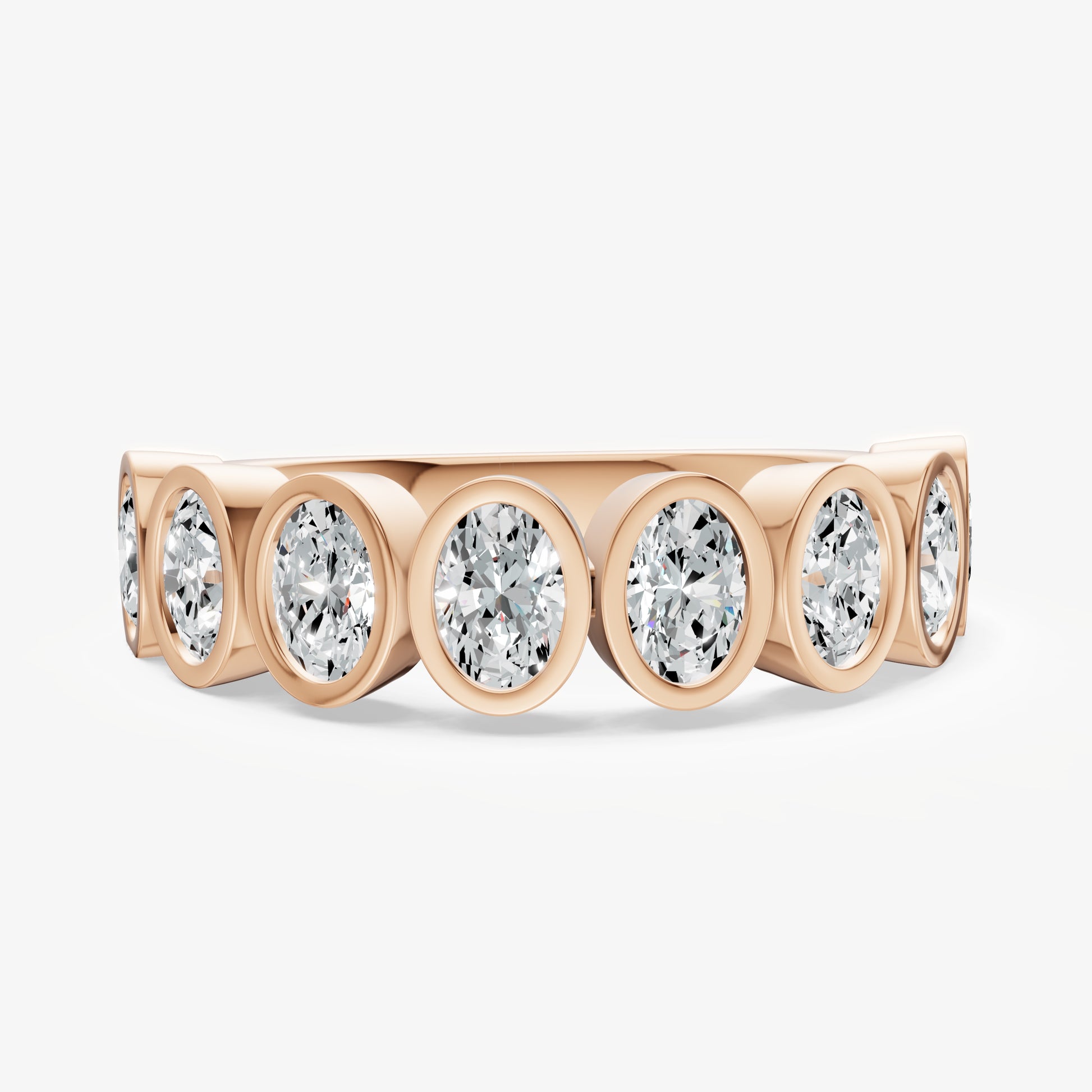 Bezel Set Oval 0.15ct (15pt) Diamond Band