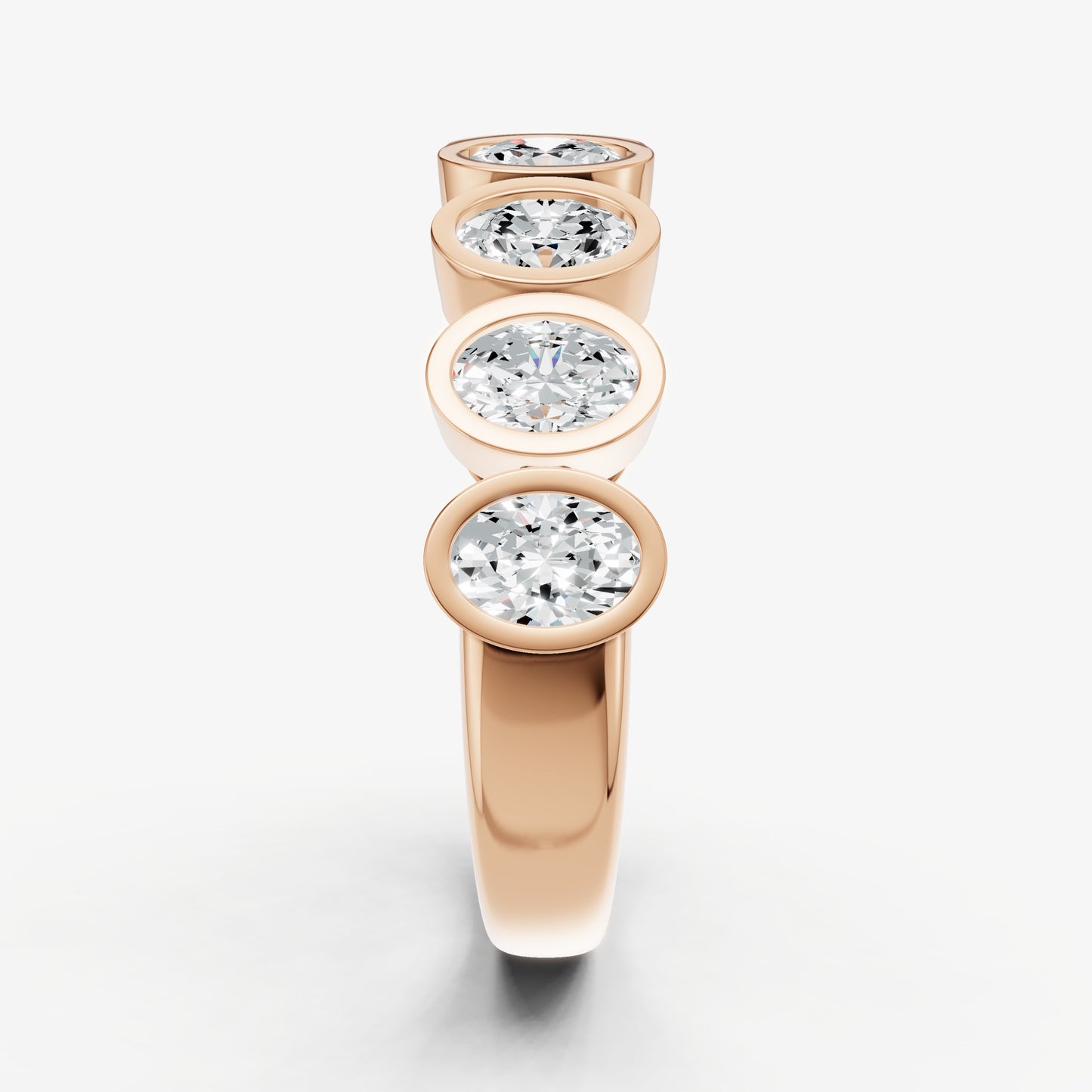 Bezel Set Oval 0.15ct (15pt) Diamond Band