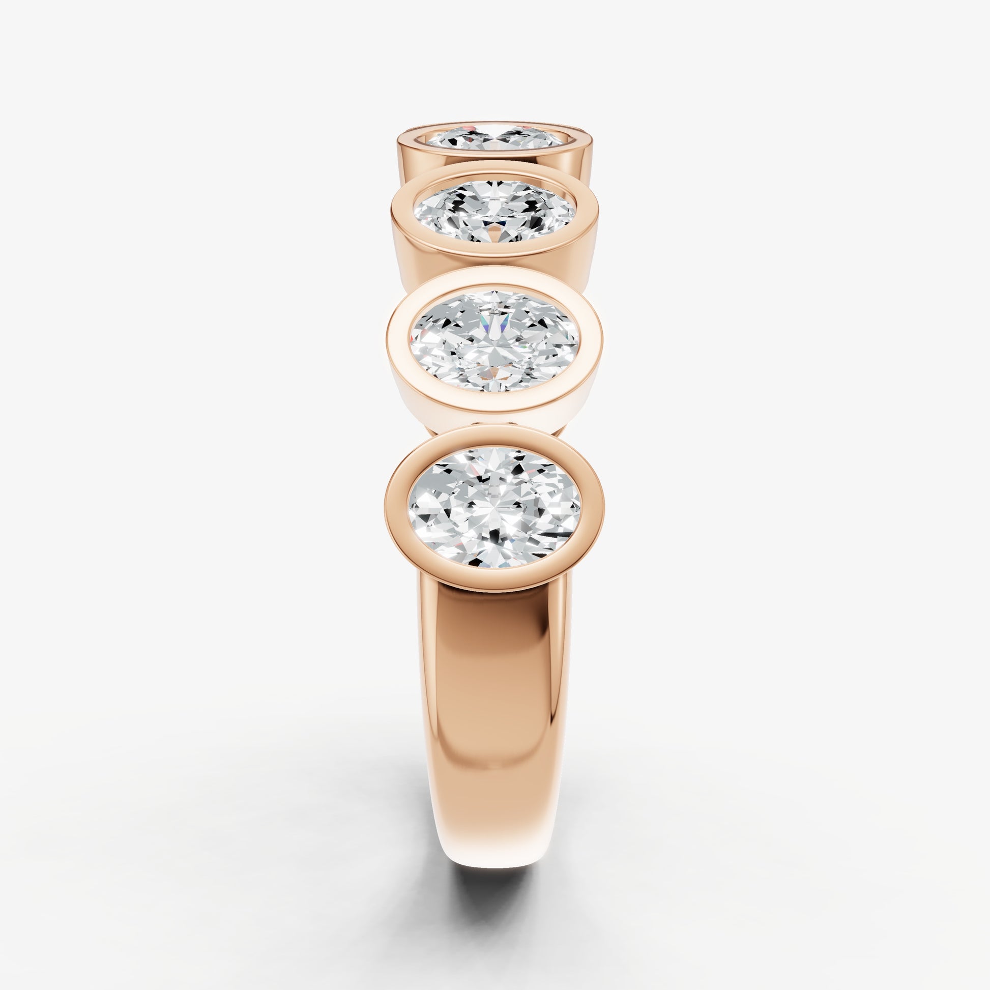 Bezel Set Oval 0.15ct (15pt) Diamond Band