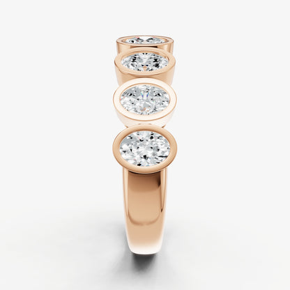 Bezel Set Oval 0.15ct (15pt) Diamond Band