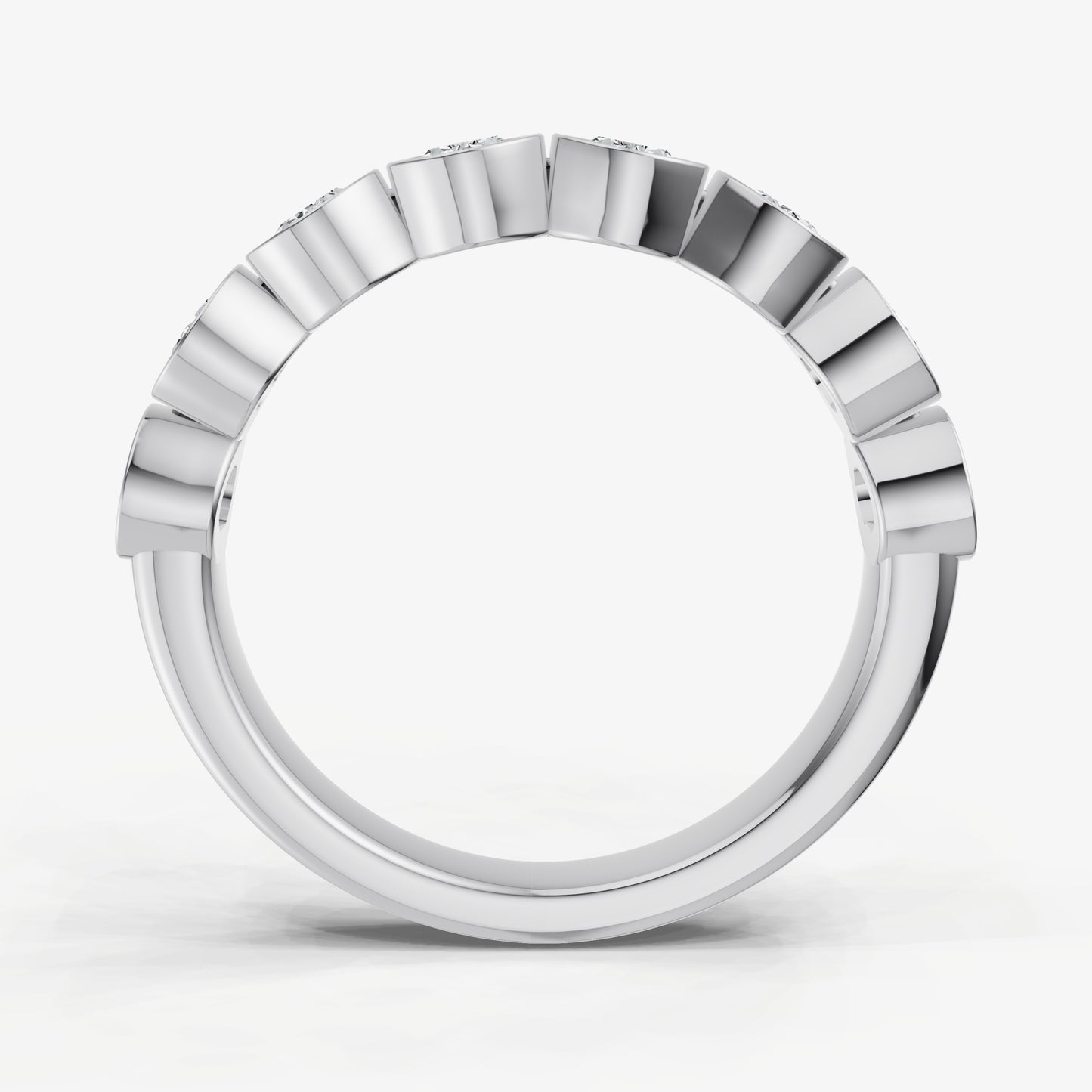Bezel Set Oval 0.15ct (15pt) Diamond Band