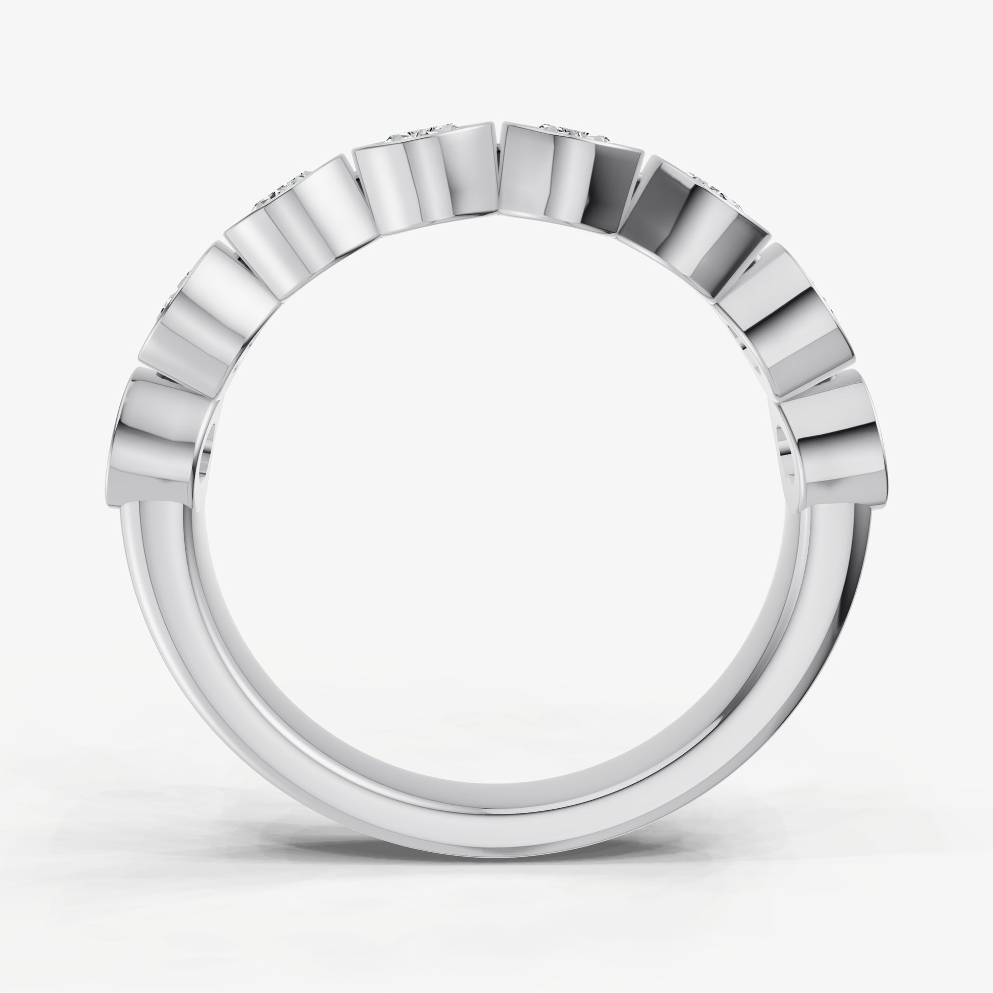 Bezel Set Oval 0.15ct (15pt) Diamond Band