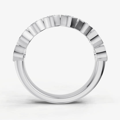 Bezel Set Oval 0.15ct (15pt) Diamond Band