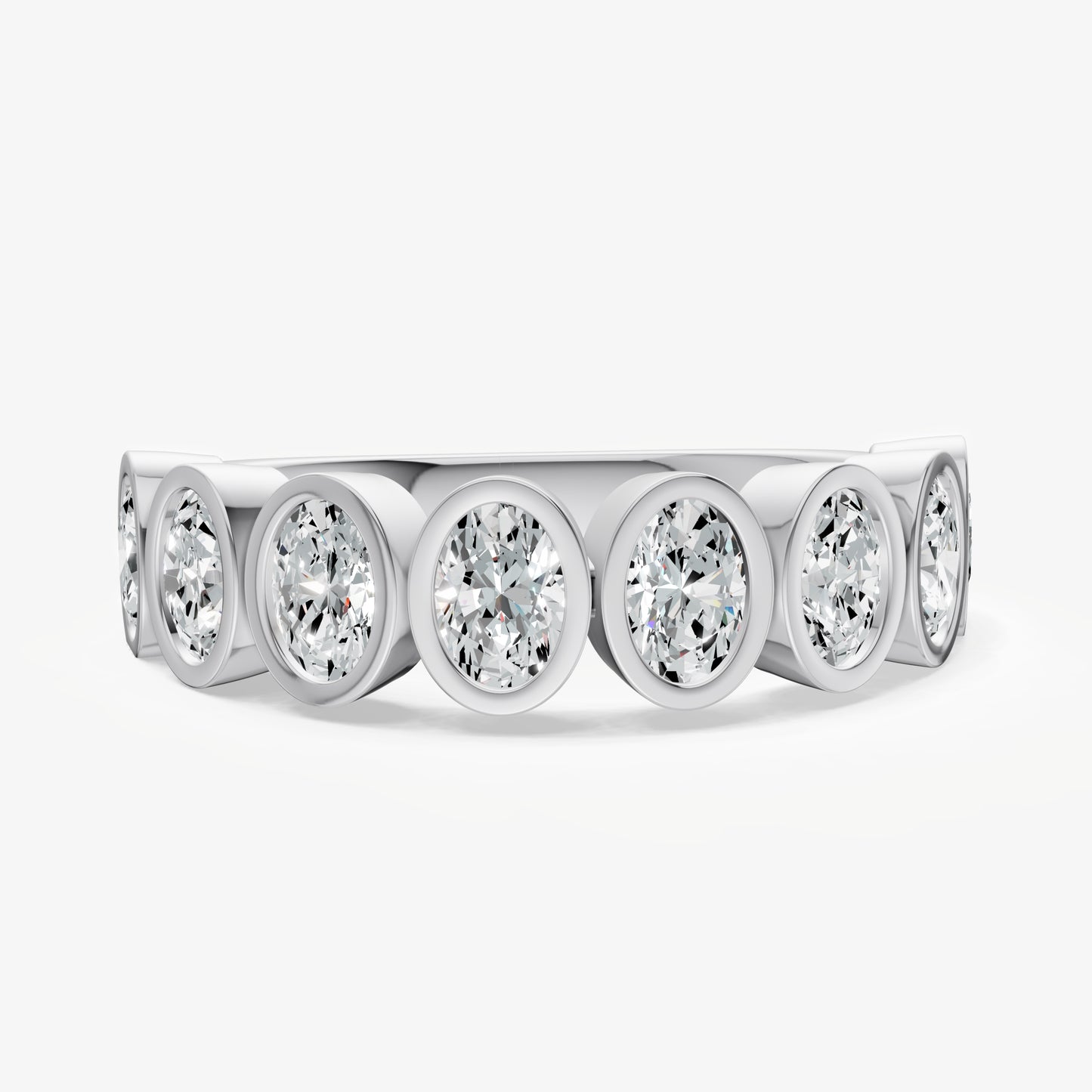 Bezel Set Oval 0.15ct (15pt) Diamond Band