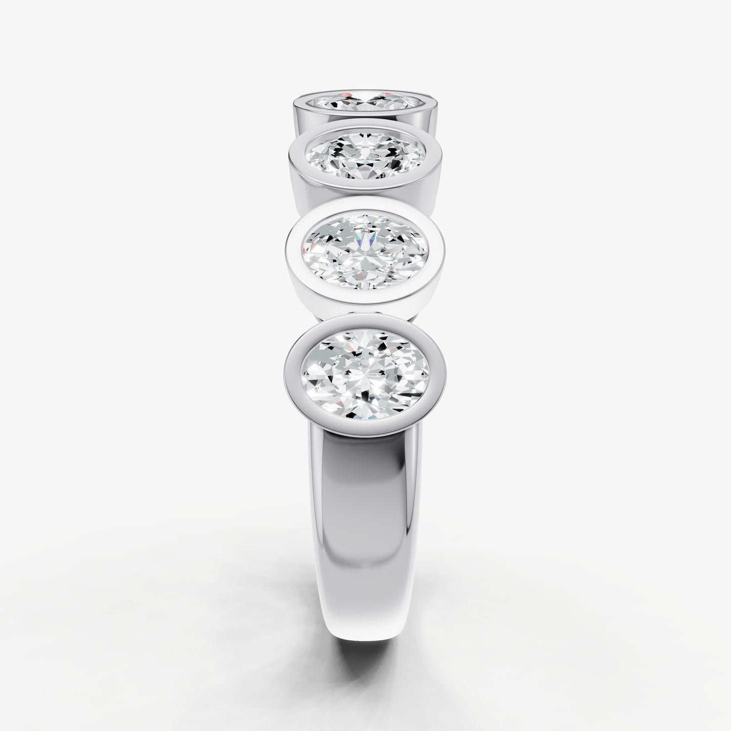 Bezel Set Oval 0.15ct (15pt) Diamond Band