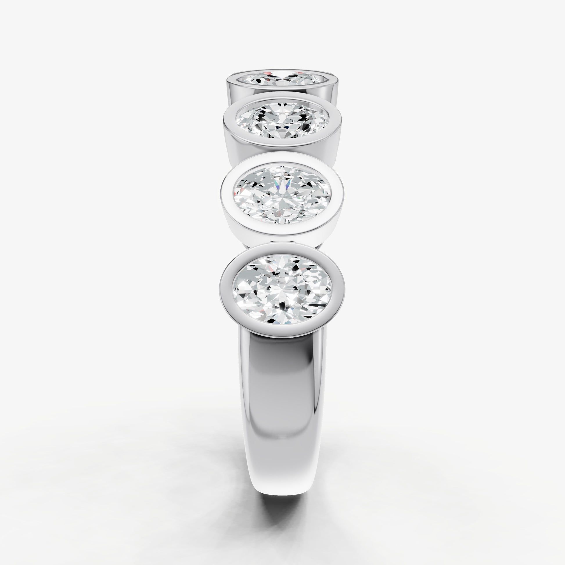 Bezel Set Oval 0.15ct (15pt) Diamond Band
