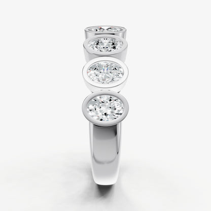 Bezel Set Oval 0.15ct (15pt) Diamond Band