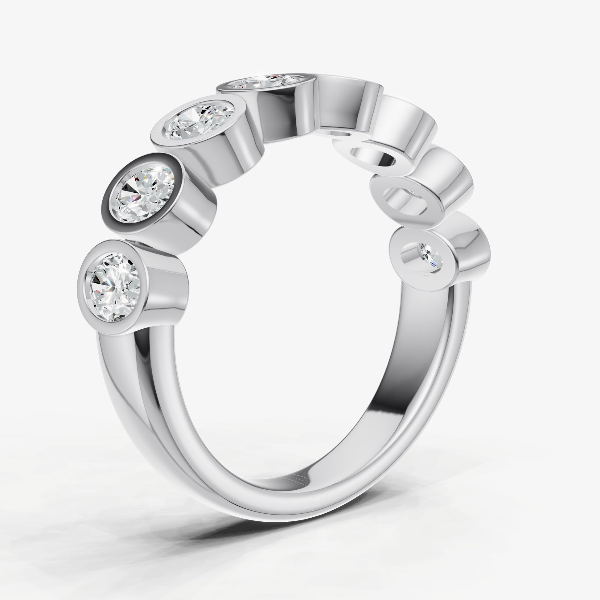 Bezel Set Oval 0.15ct (15pt) Diamond Band