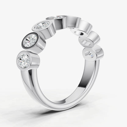 Bezel Set Oval 0.15ct (15pt) Diamond Band