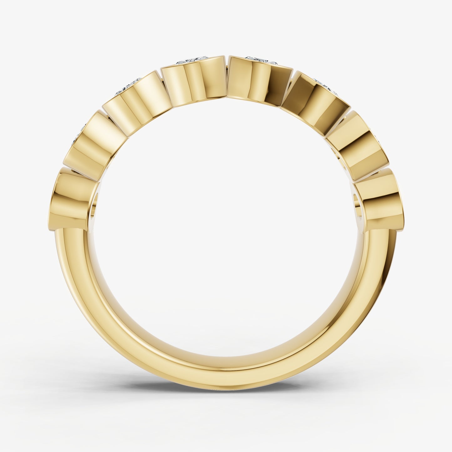 Bezel Set Oval 0.15ct (15pt) Diamond Band