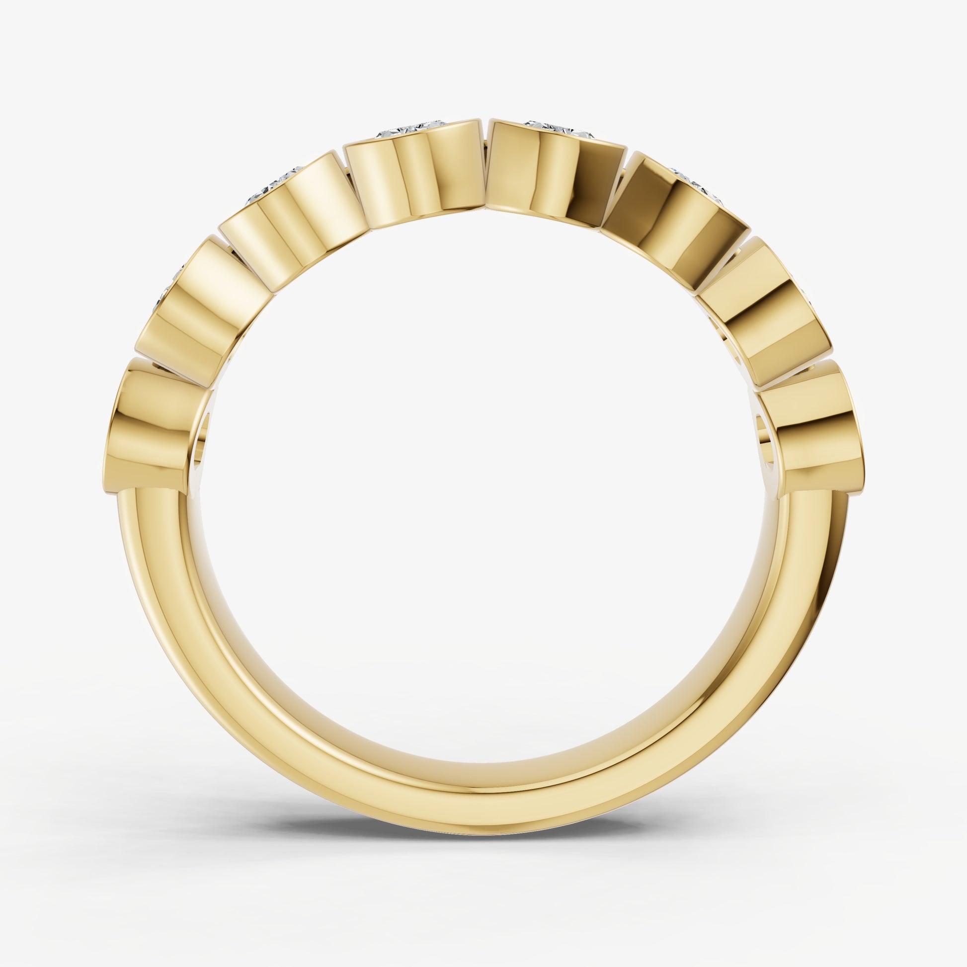 Bezel Set Oval 0.15ct (15pt) Diamond Band