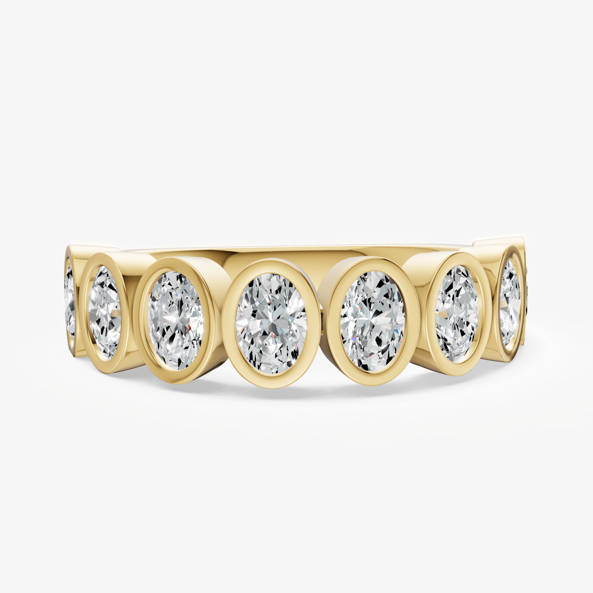 Bezel Set Oval 0.15ct (15pt) Diamond Band