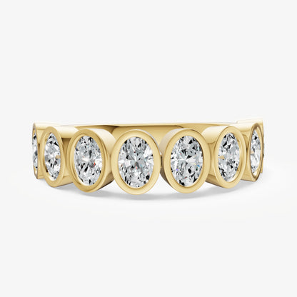 Bezel Set Oval 0.15ct (15pt) Diamond Band