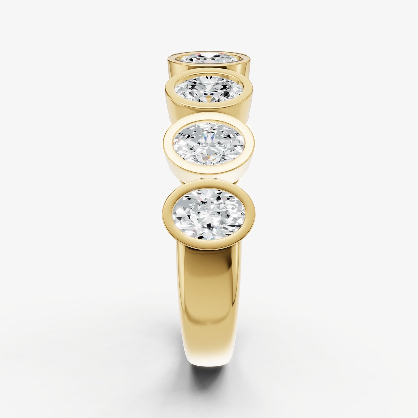 Bezel Set Oval 0.15ct (15pt) Diamond Band