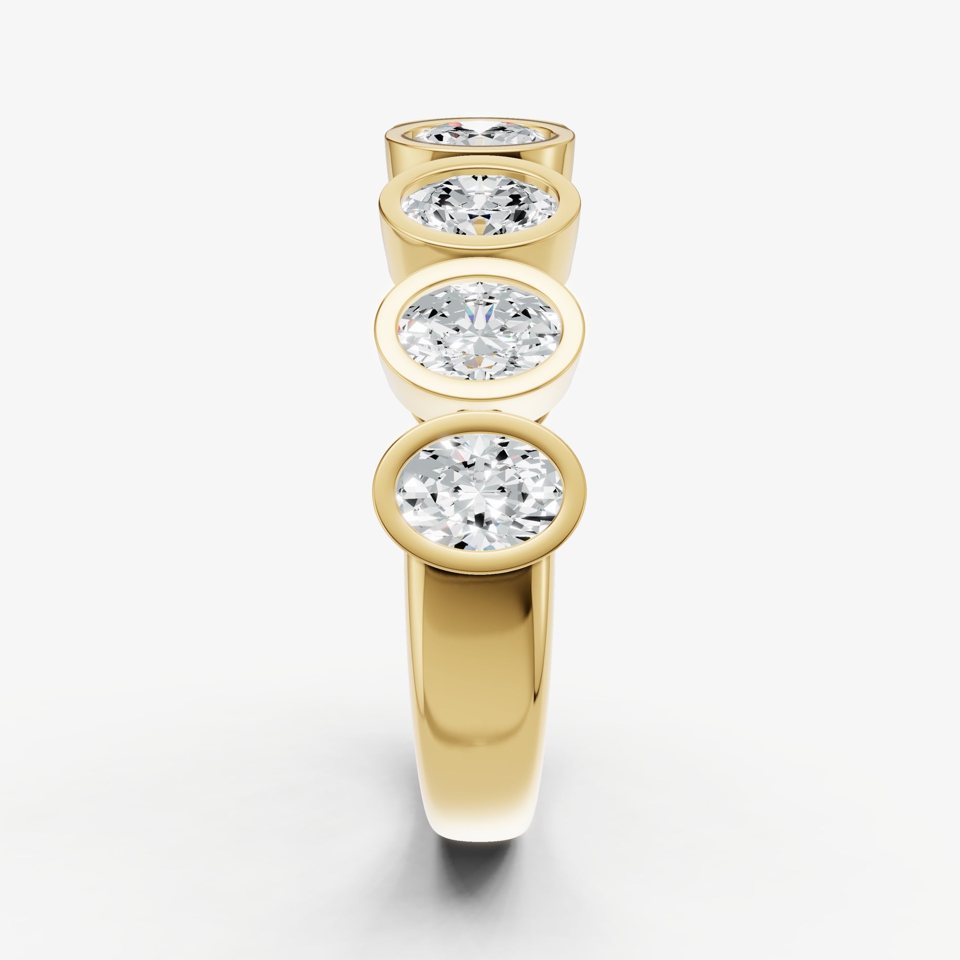 Bezel Set Oval 0.15ct (15pt) Diamond Band