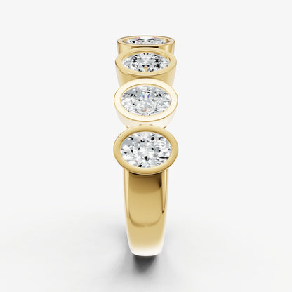 Bezel Set Oval 0.15ct (15pt) Diamond Band