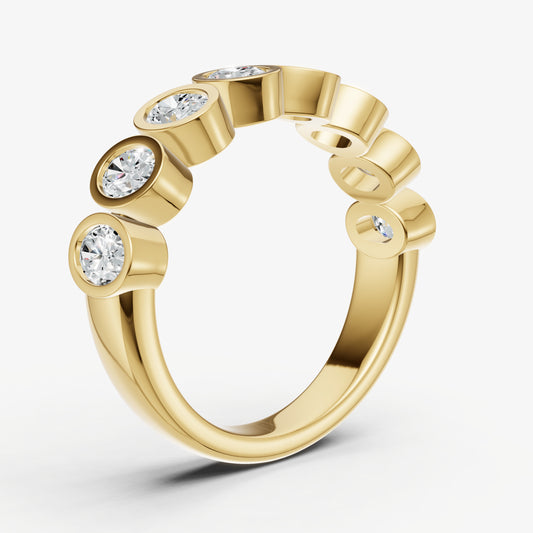 Bezel Set Oval 15pt Diamond Band