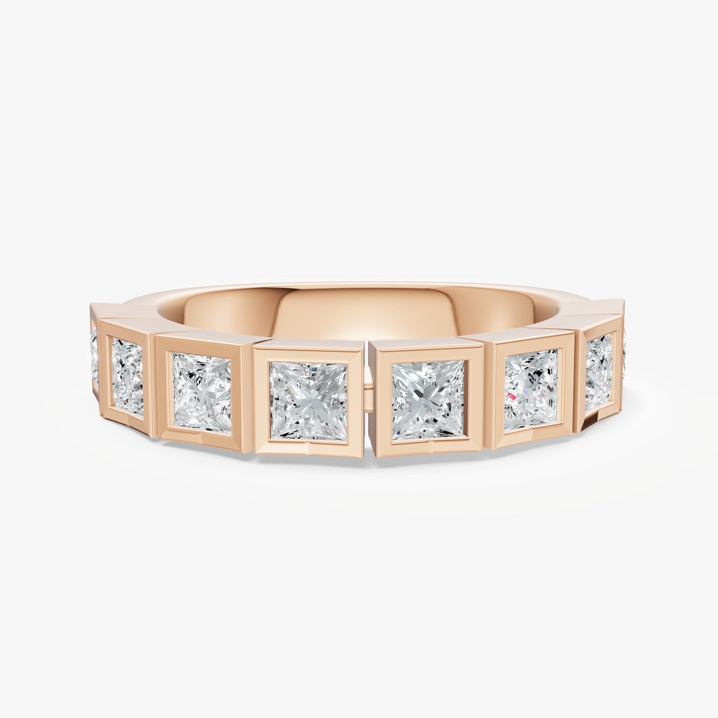 Bezel Set Princess 0.15ct (15pt) Diamond Band