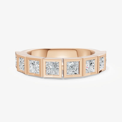 Bezel Set Princess 0.15ct (15pt) Diamond Band