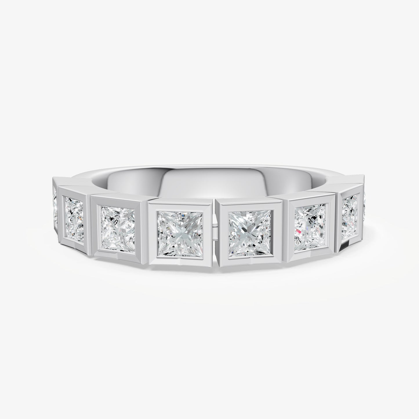 Bezel Set Princess 0.15ct (15pt) Diamond Band