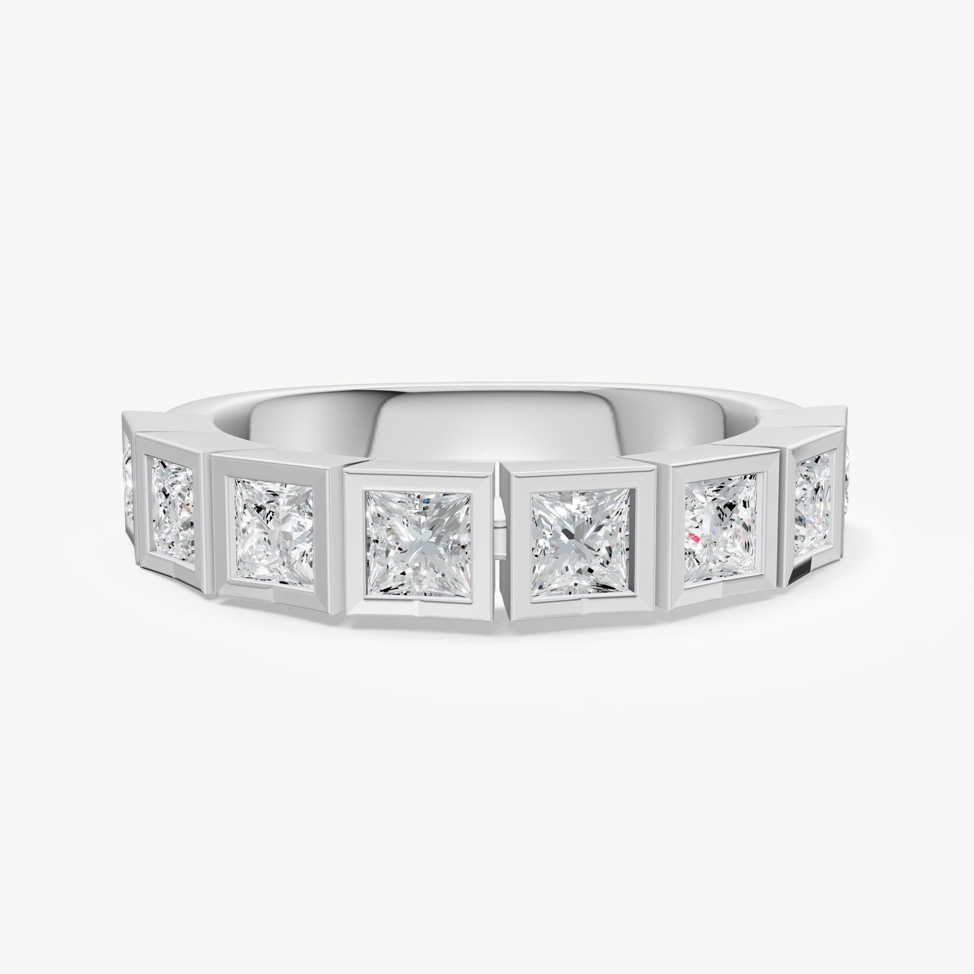 Bezel Set Princess 0.15ct (15pt) Diamond Band