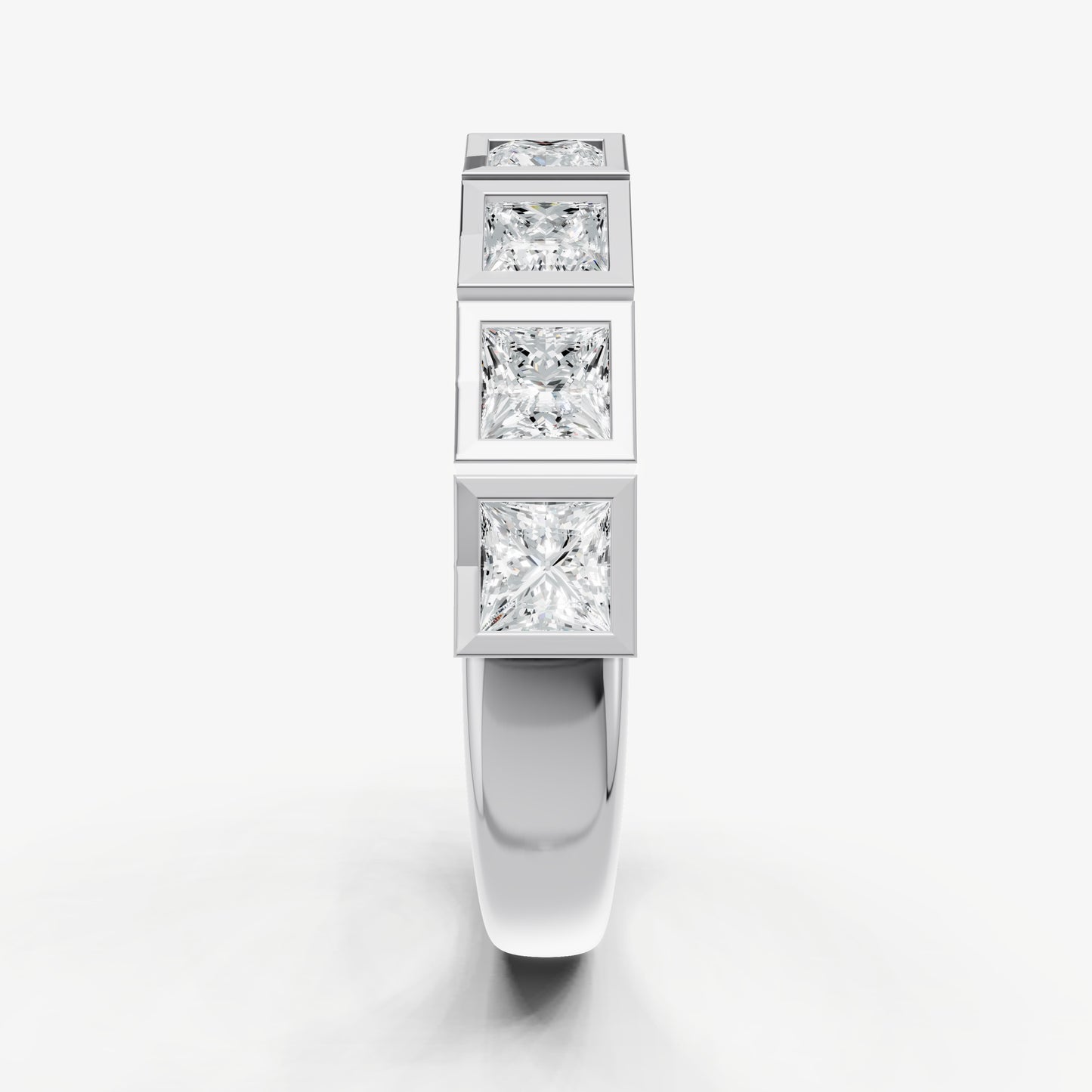 Bezel Set Princess 0.15ct (15pt) Diamond Band
