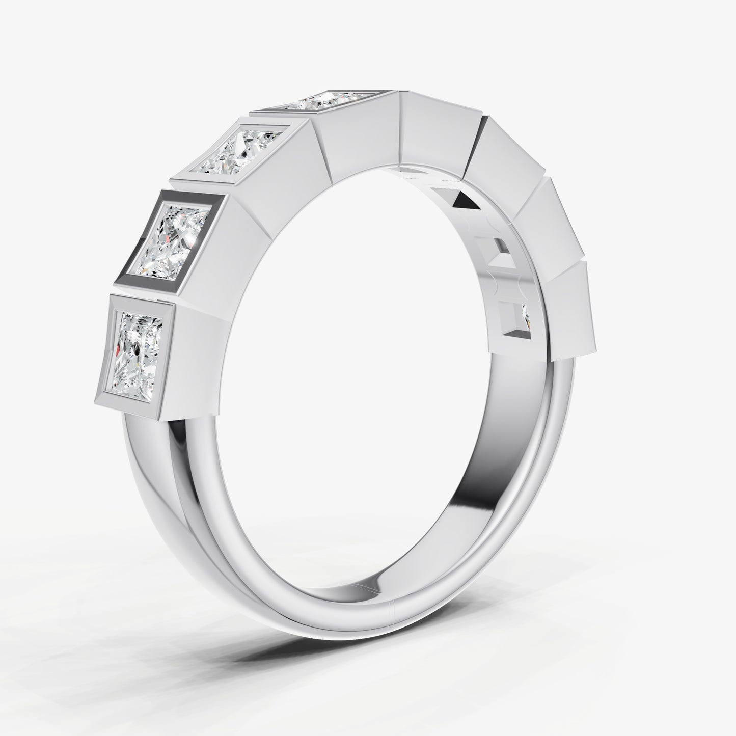 Bezel Set Princess 0.15ct (15pt) Diamond Band