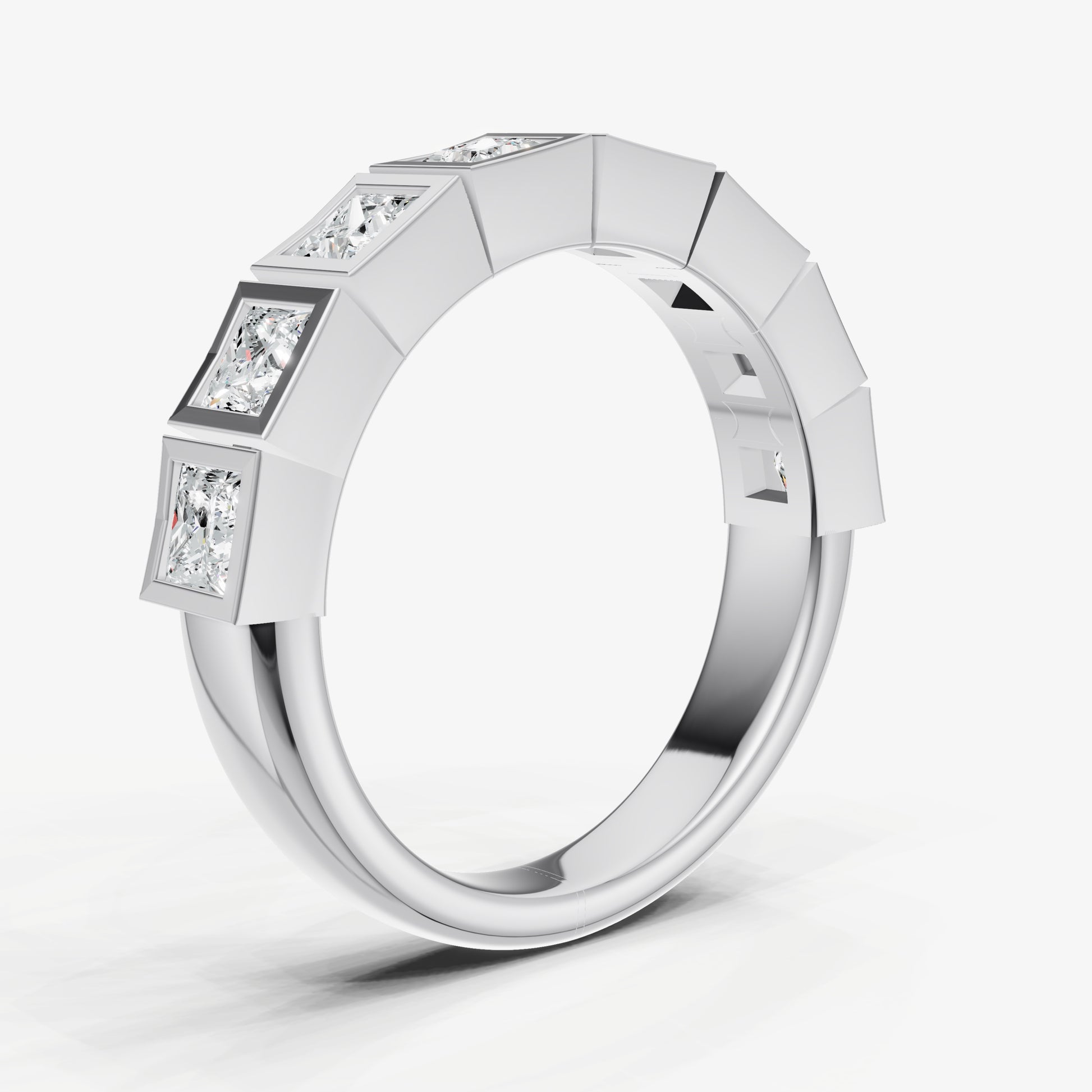 Bezel Set Princess 0.15ct (15pt) Diamond Band