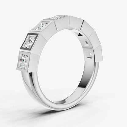 Bezel Set Princess 0.15ct (15pt) Diamond Band