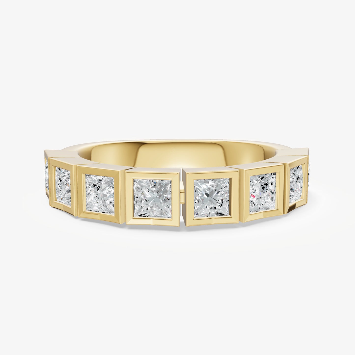 Bezel Set Princess 0.15ct (15pt) Diamond Band