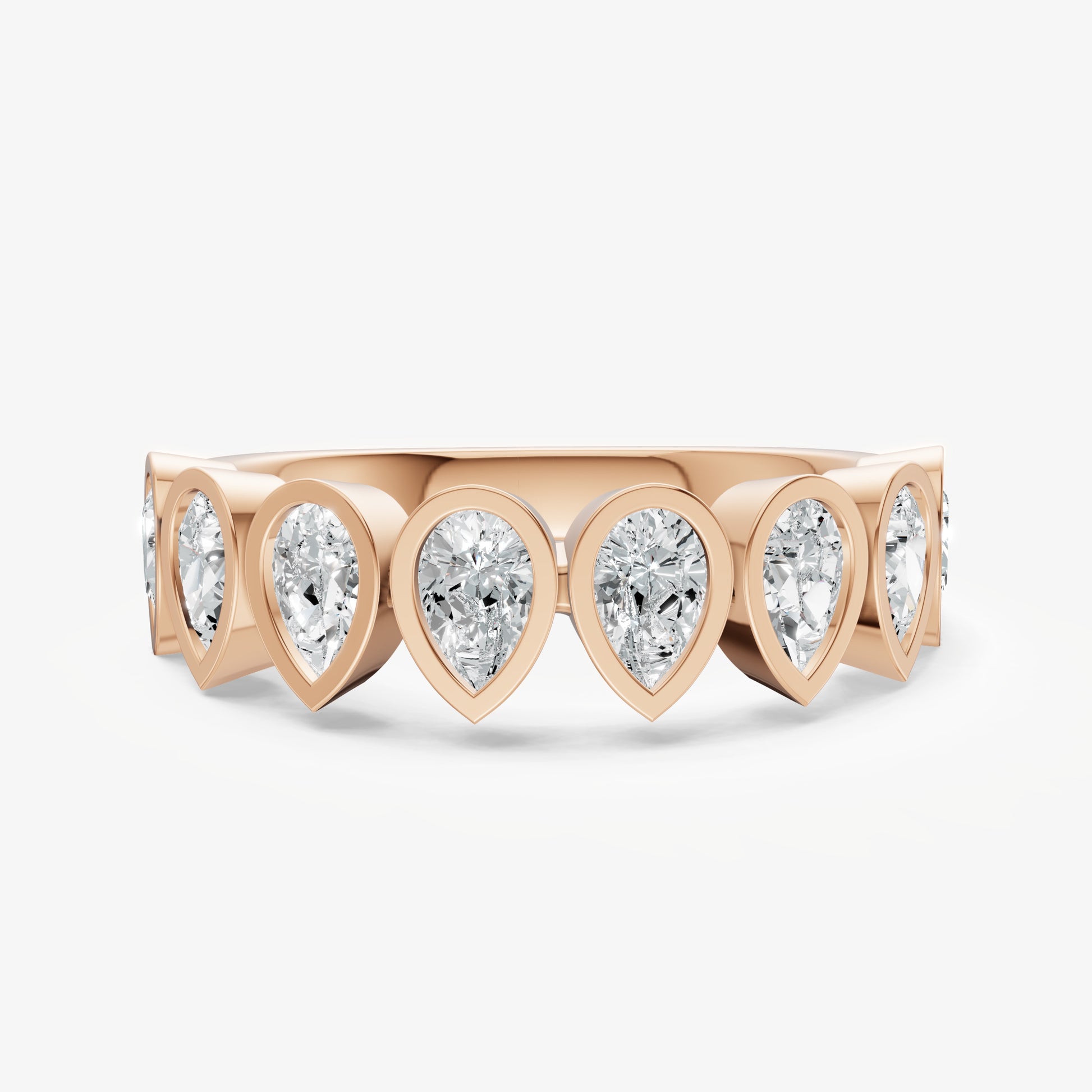 Bezel Set Pear 0.15ct (15pt) Diamond Band