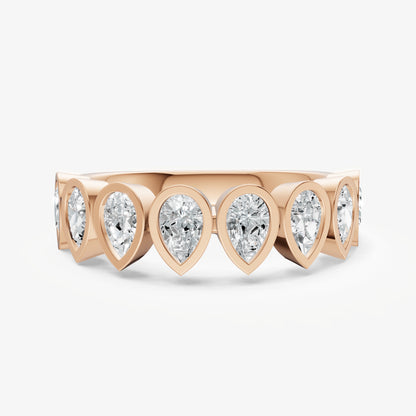 Bezel Set Pear 0.15ct (15pt) Diamond Band
