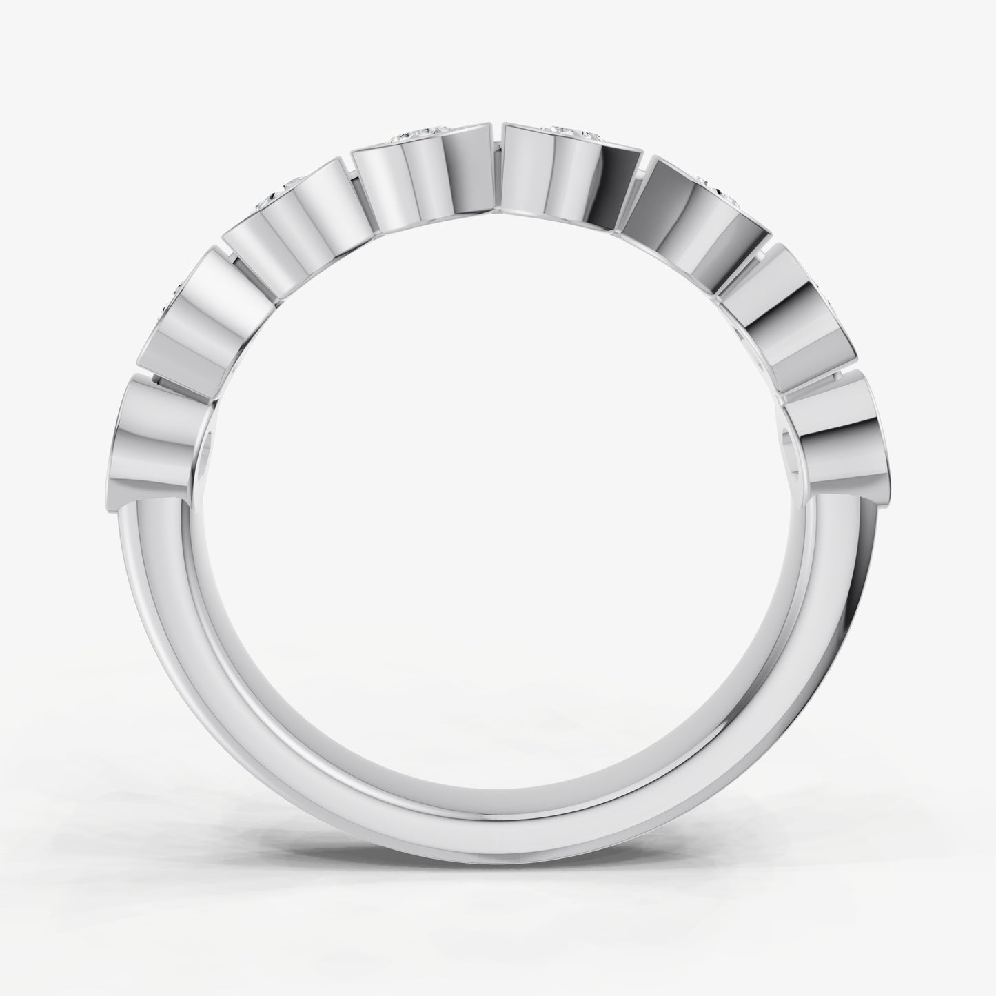 Bezel Set Pear 0.15ct (15pt) Diamond Band