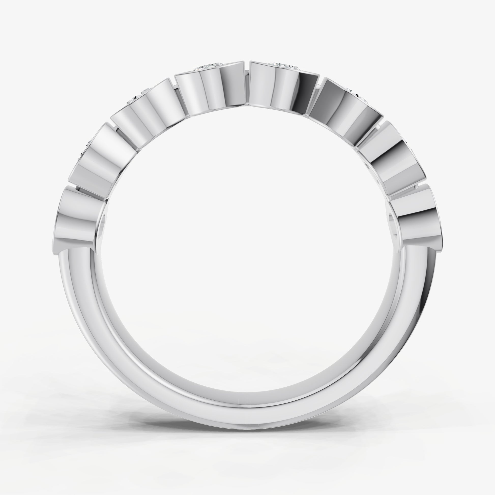 Bezel Set Pear 0.15ct (15pt) Diamond Band