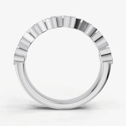 Bezel Set Pear 0.15ct (15pt) Diamond Band