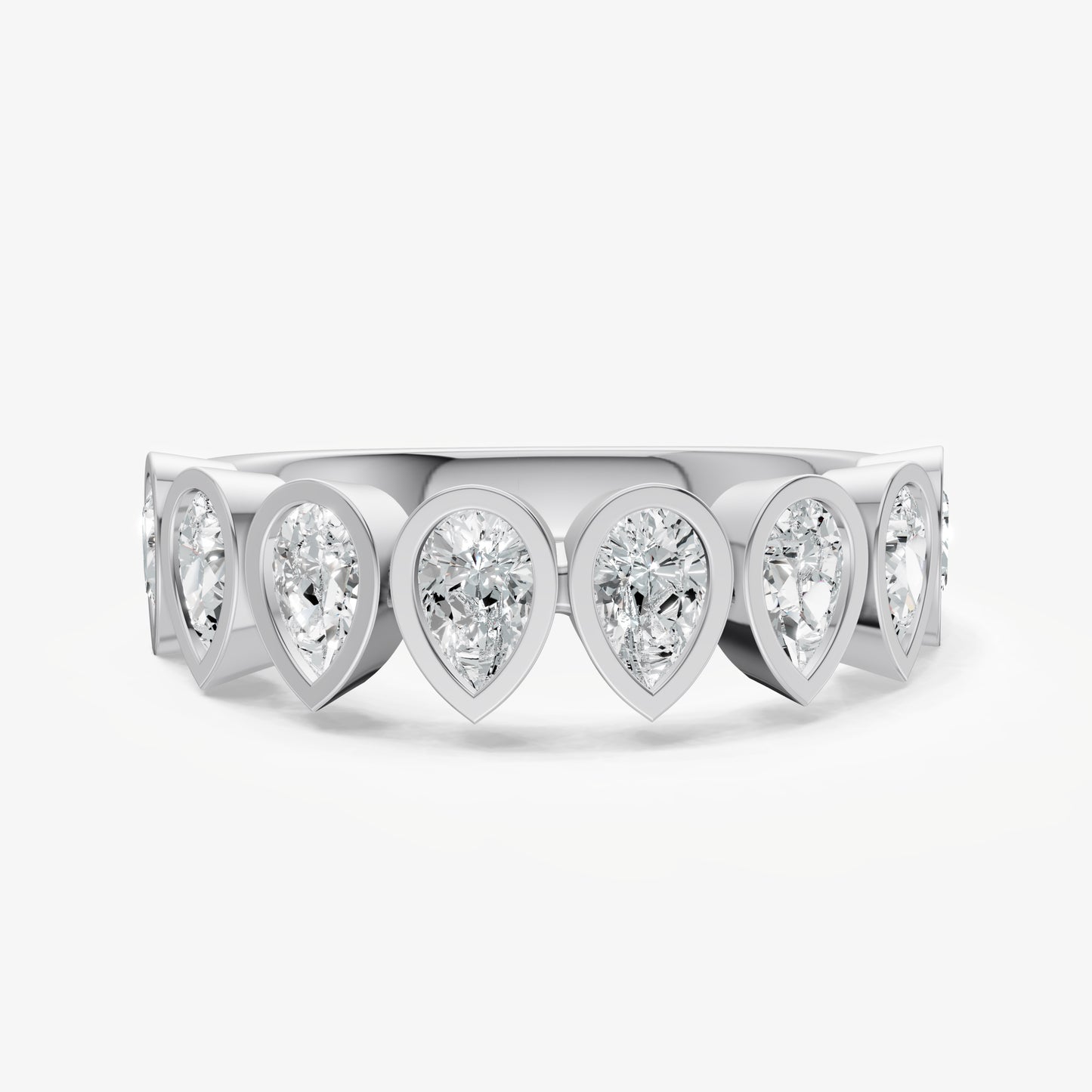 Bezel Set Pear 0.15ct (15pt) Diamond Band