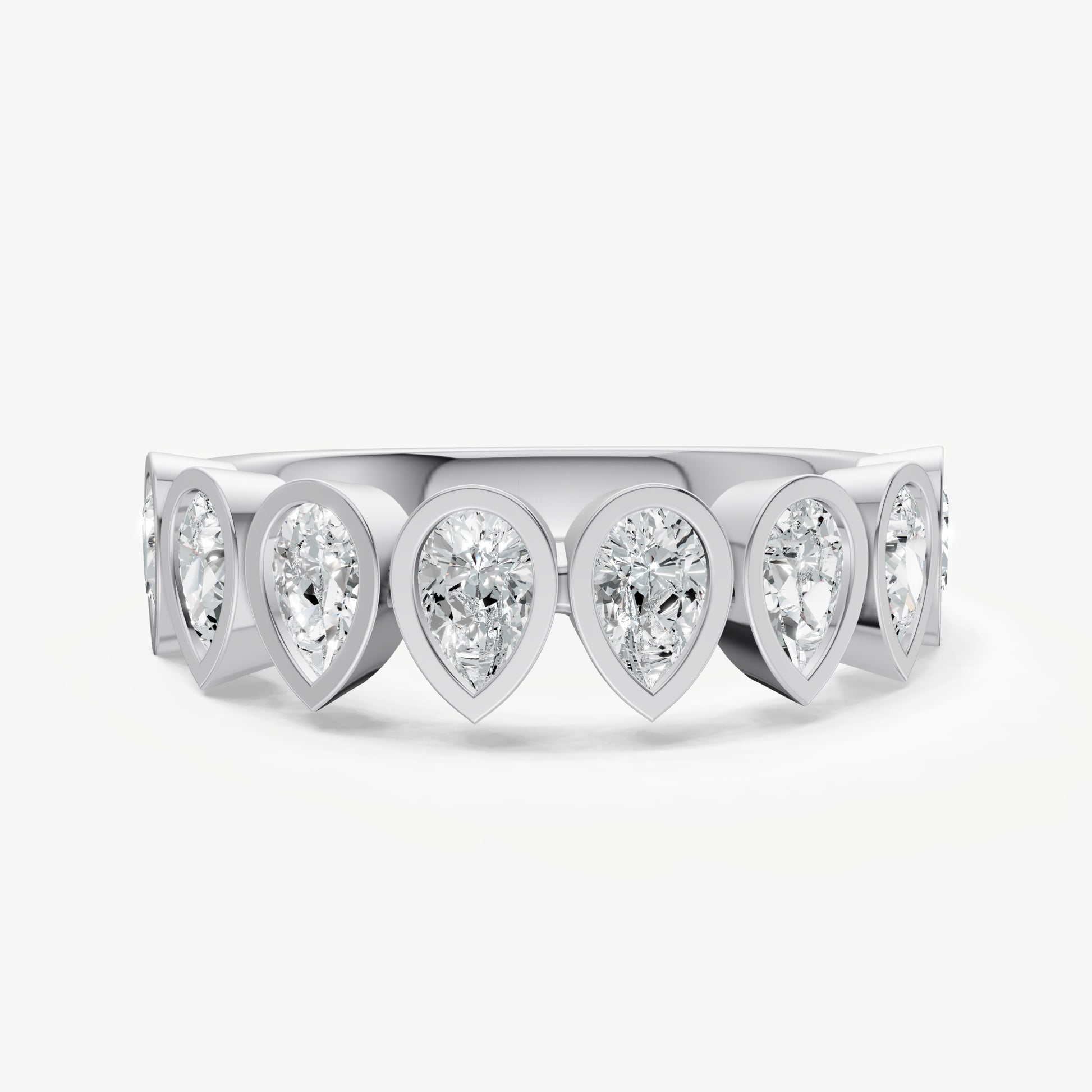 Bezel Set Pear 0.15ct (15pt) Diamond Band