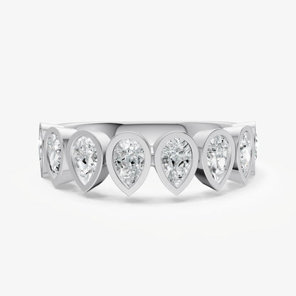 Bezel Set Pear 0.15ct (15pt) Diamond Band