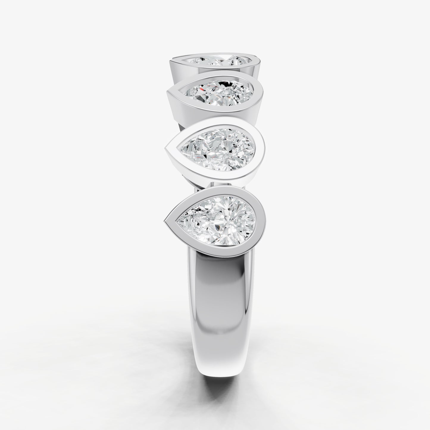 Bezel Set Pear 0.15ct (15pt) Diamond Band