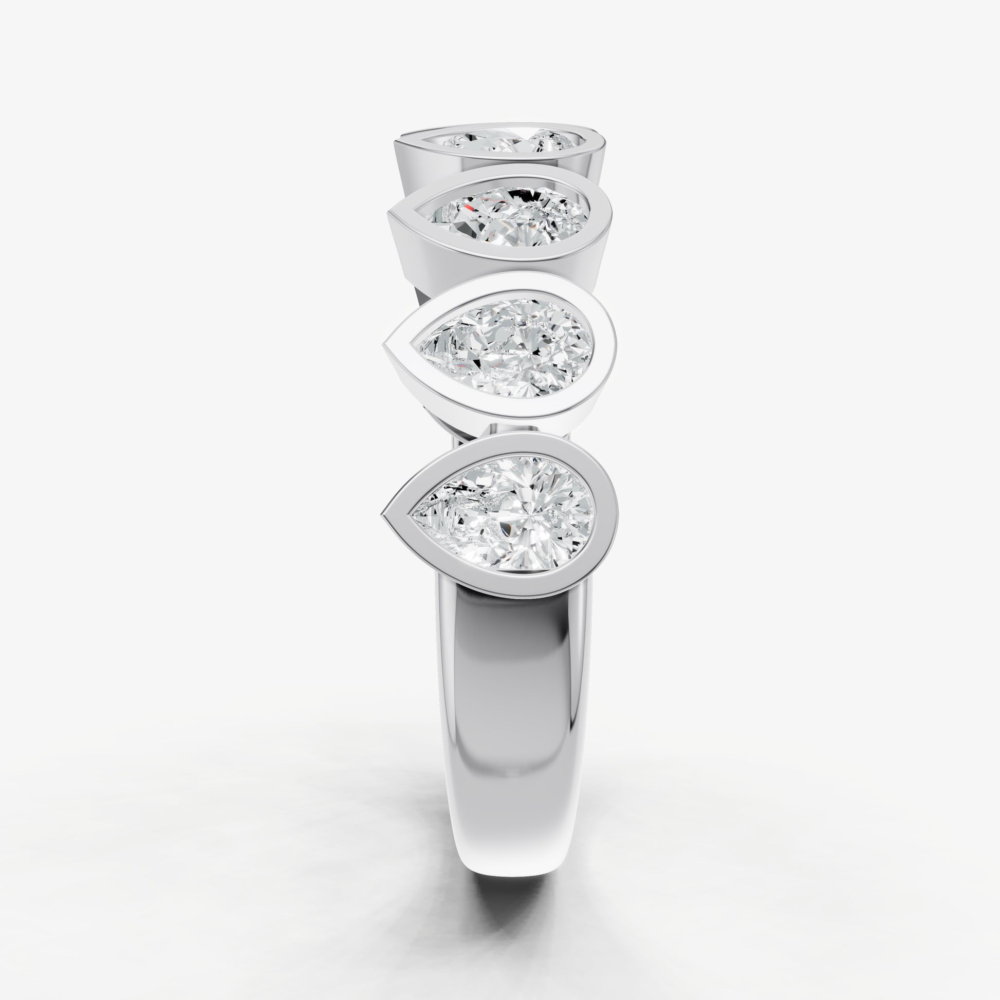 Bezel Set Pear 0.15ct (15pt) Diamond Band