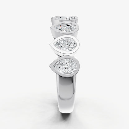 Bezel Set Pear 0.15ct (15pt) Diamond Band