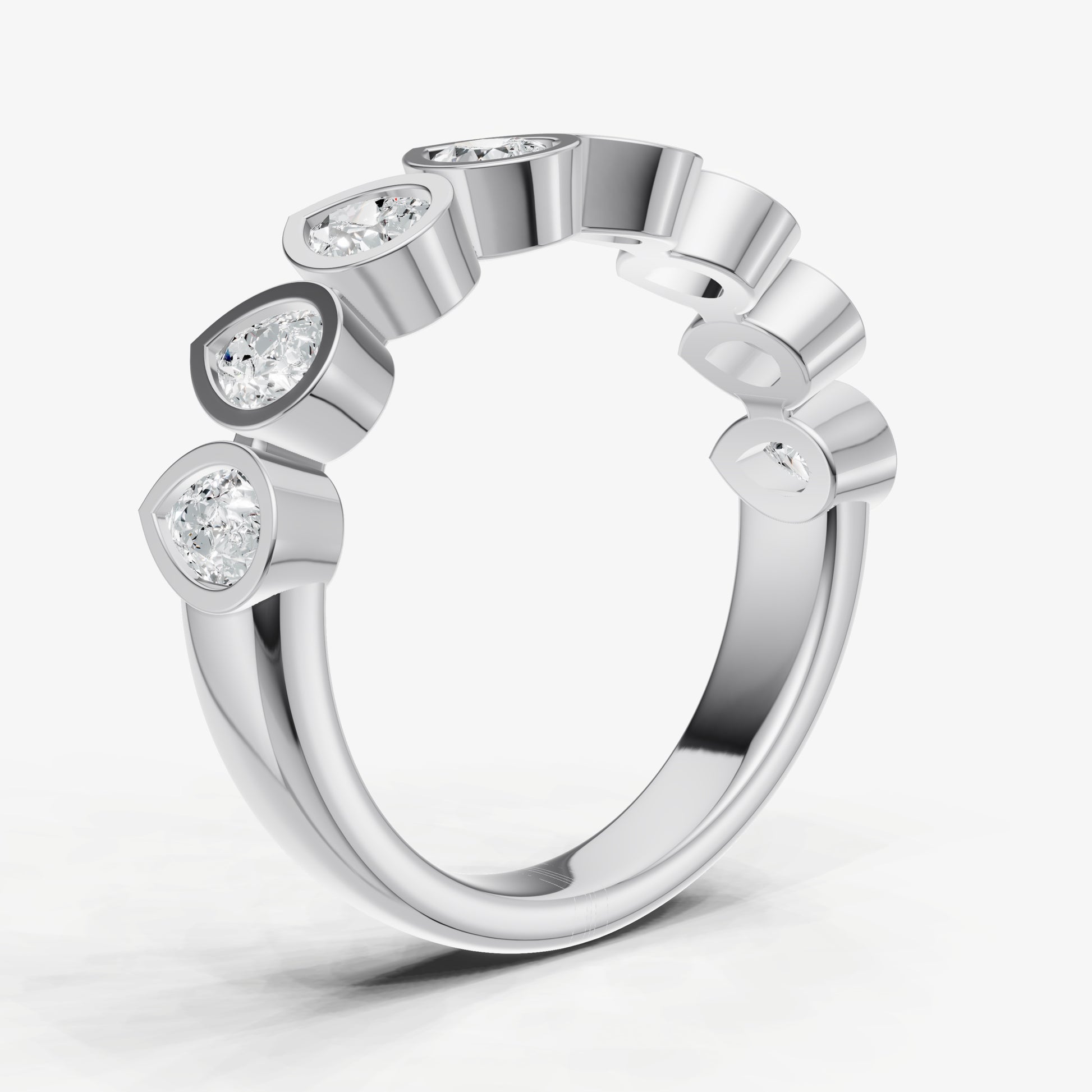 Bezel Set Pear 0.15ct (15pt) Diamond Band