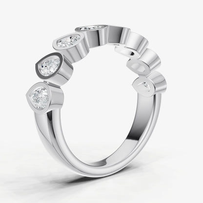 Bezel Set Pear 0.15ct (15pt) Diamond Band