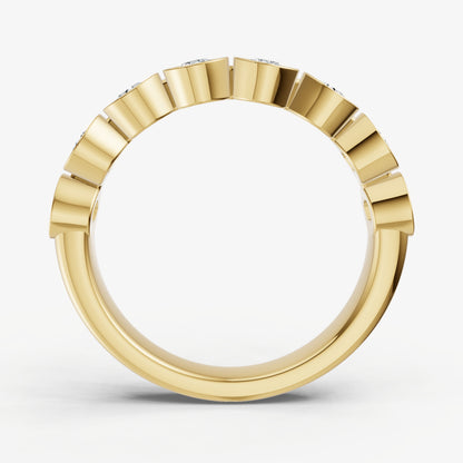 Bezel Set Pear 0.15ct (15pt) Diamond Band