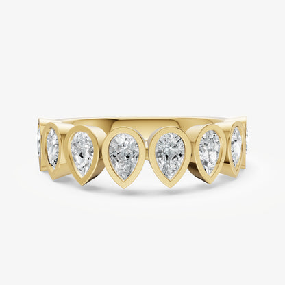 Bezel Set Pear 0.15ct (15pt) Diamond Band