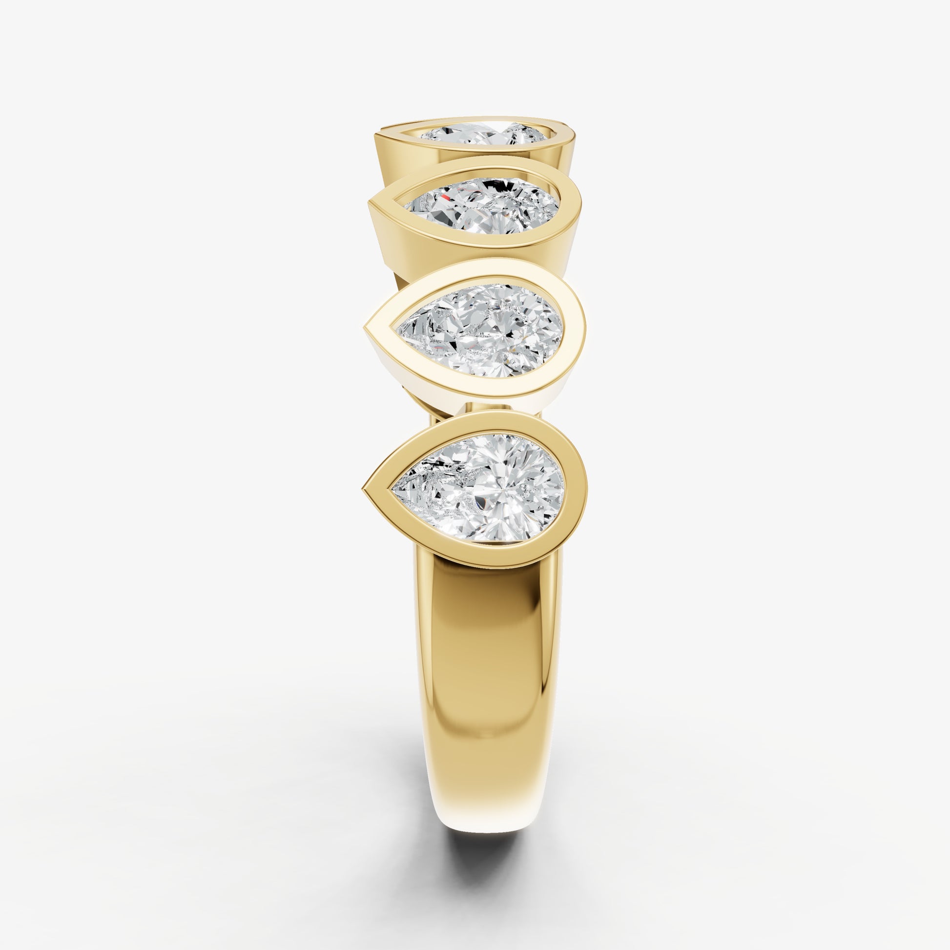 Bezel Set Pear 0.15ct (15pt) Diamond Band