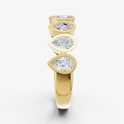 Bezel Set Pear 0.15ct (15pt) Diamond Band