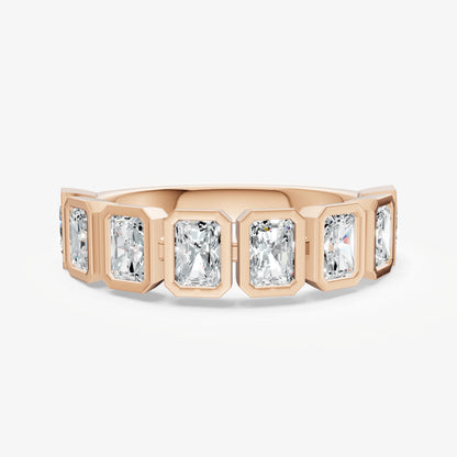 Bezel Set Radiant 0.15ct (15pt) Diamond Band