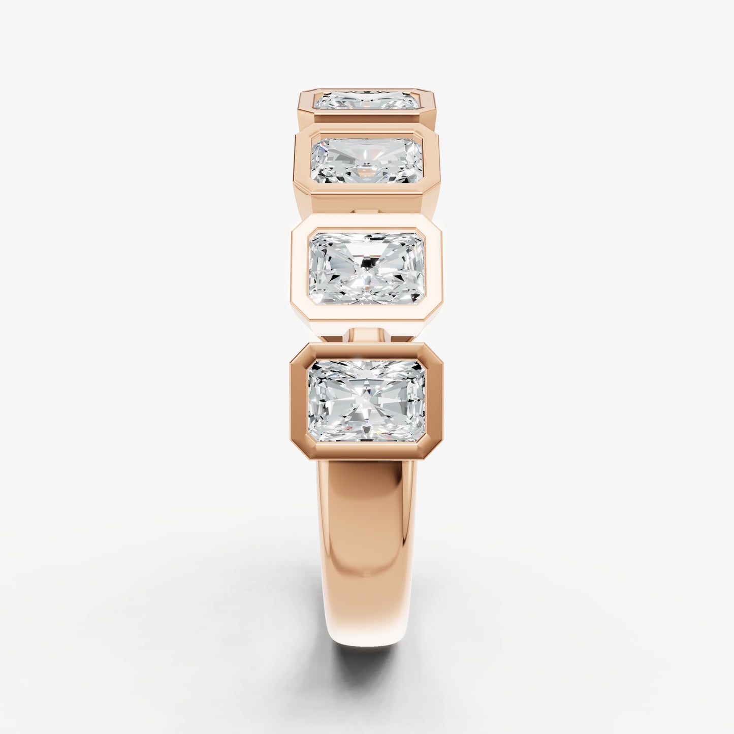 Bezel Set Radiant 0.15ct (15pt) Diamond Band