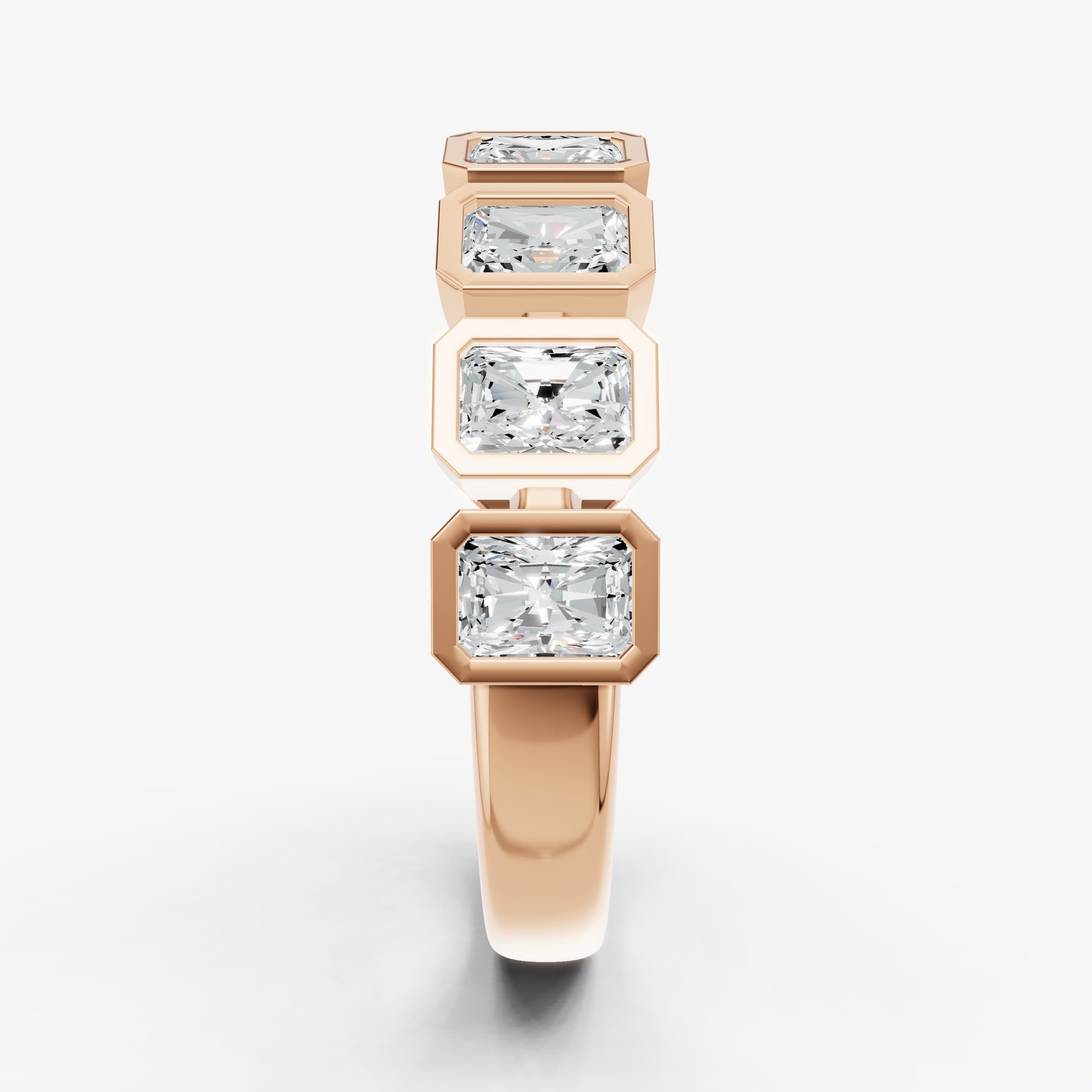 Bezel Set Radiant 0.15ct (15pt) Diamond Band